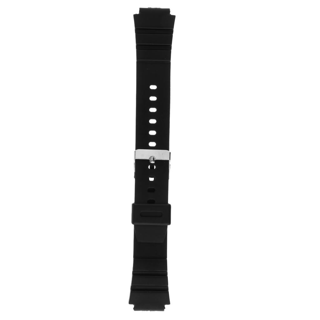 Black Silicone Wristwatch Band Strap Replace Sports Watch 22mm