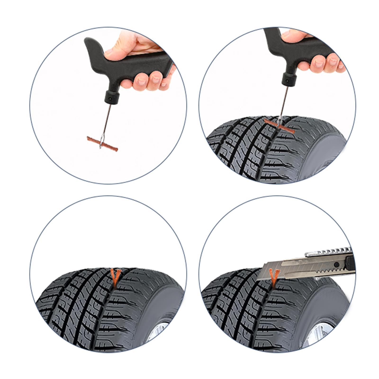 8x T Handle Tire Repair Heavy Duty Tire Plug Kit for Car Tractor