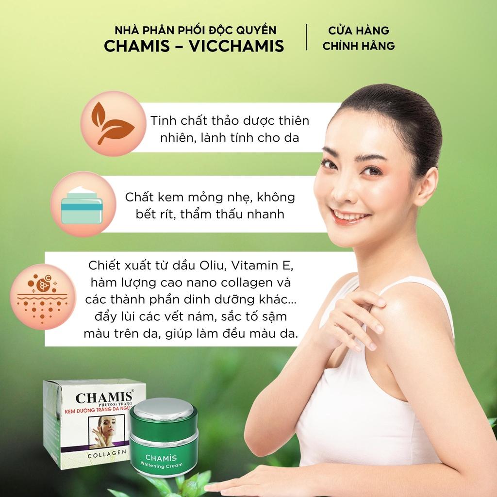 Kem dưỡng trắng, giảm mờ nám tàn nhang, mang đến làn da tươi sáng, căng bóng Chamis
