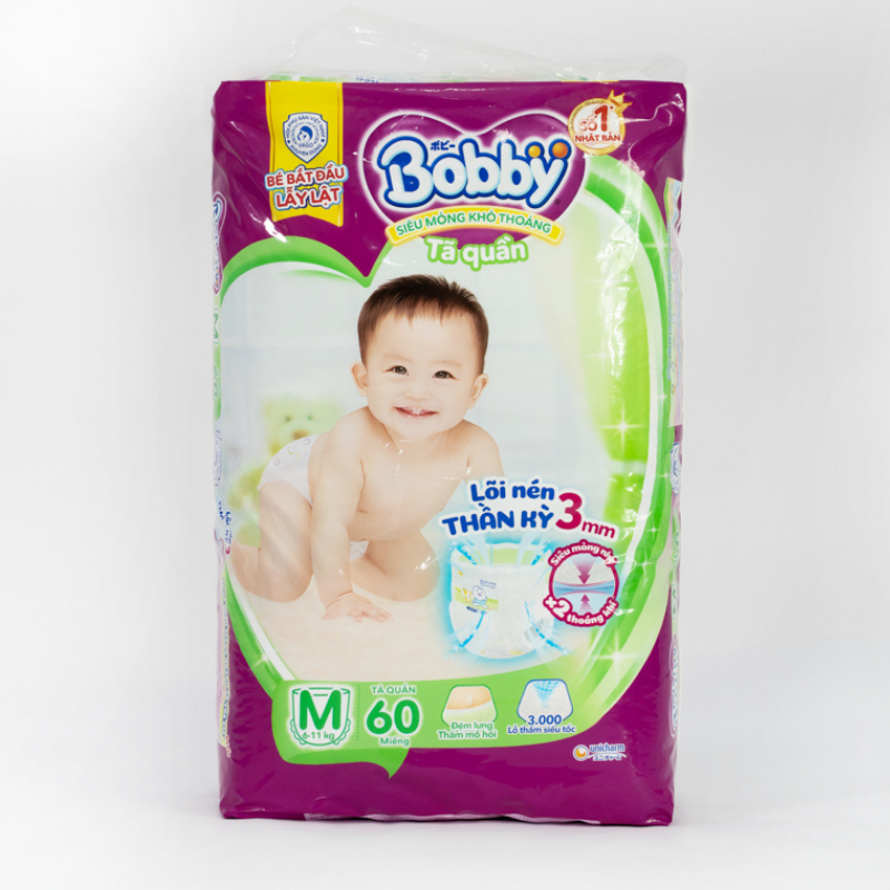 Tã quần Bobby size M 60 miếng (cho bé 6 - 11kg)