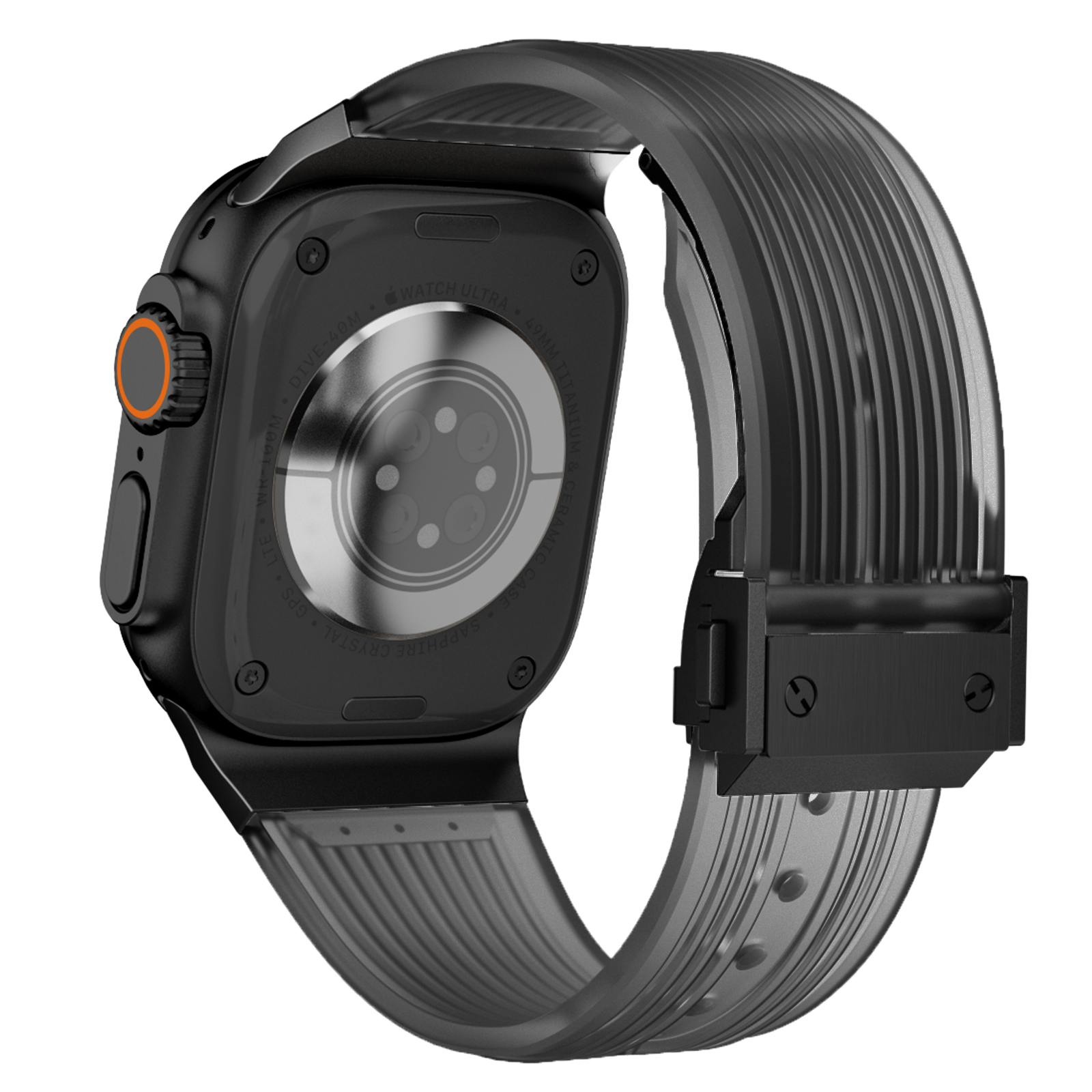 Dây đeo Hublot Style Trong Suốt cho Apple Watch Ultra 1/2/3 & Apple Watch Series 4/5/6/7/8/9/SE/10/11 Size 44/45/46/49mm - Hàng Chính Hãng