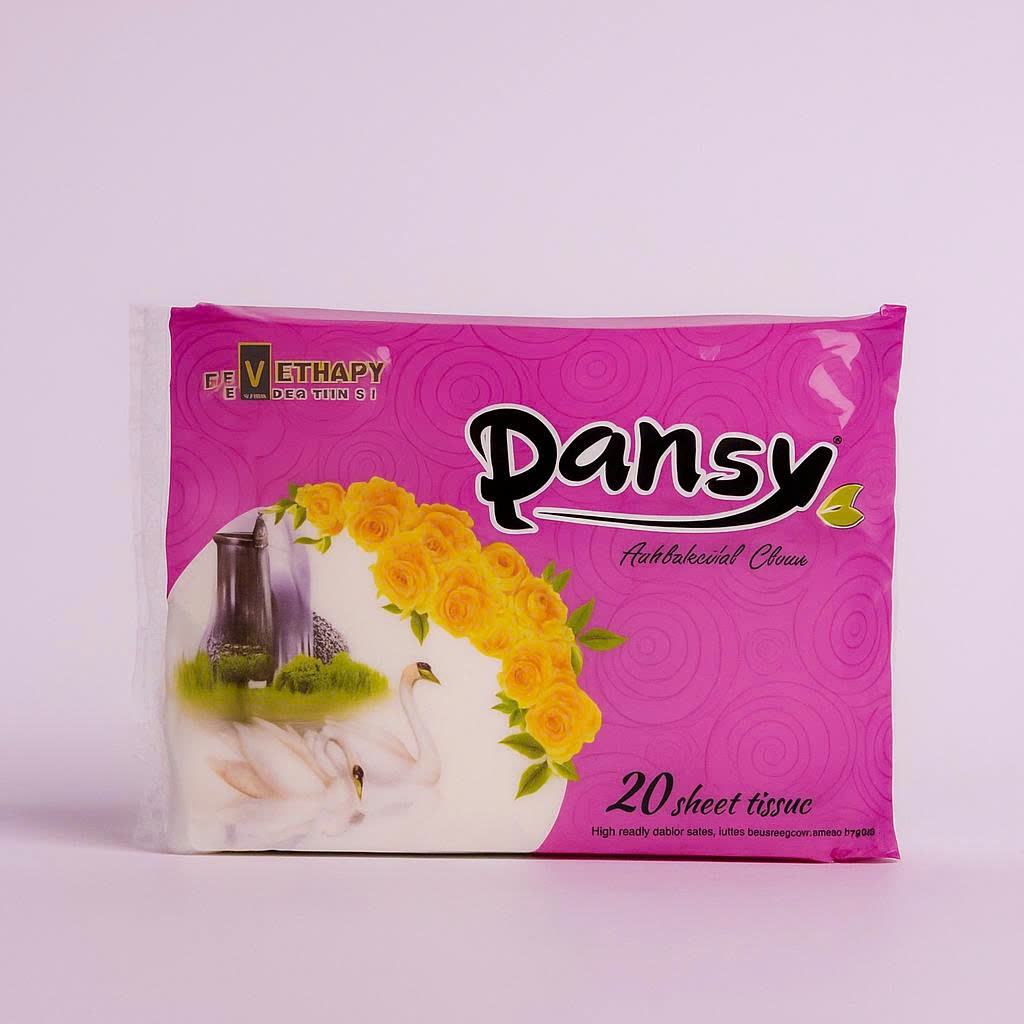 Lốc 10 gói khăn giấy khô PANSY dạng ví bỏ túi tiện dụng 20 tờ/gói, mềm mịn dùng 1 lần Giấy Ăn