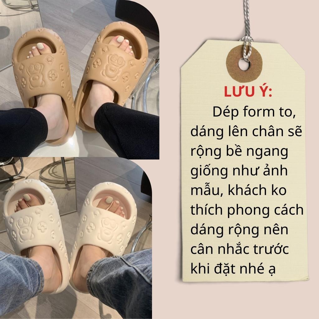 Dép gấu in nổi chống hôi chân chống trơn trượt phong cách ulzzang