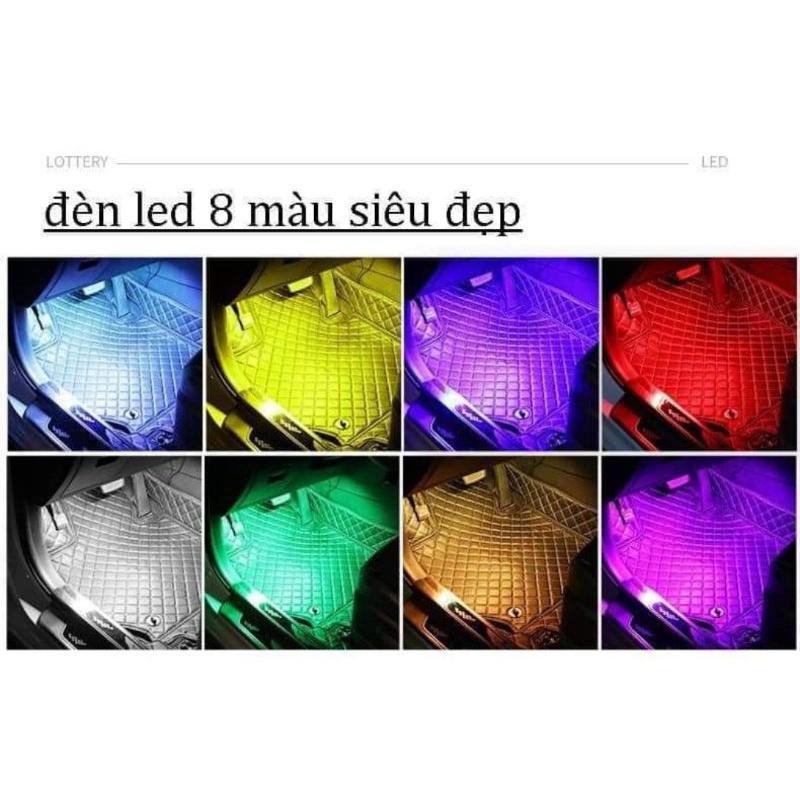 Trọn Bộ Led Sàn, Led Gầm Ghế Ô Tô 12 Led, Cảm Biến Đổi Màu Theo Nhạc Có Điều Khiển Hiện Đại