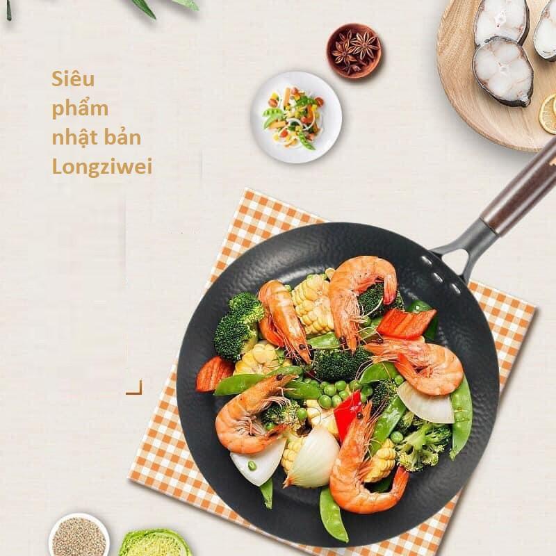 (Xả Kho) Chảo Chống Dính Sâu Lòng Longziwei Nhật Bản Size 28cm (Hàng Đẹp)