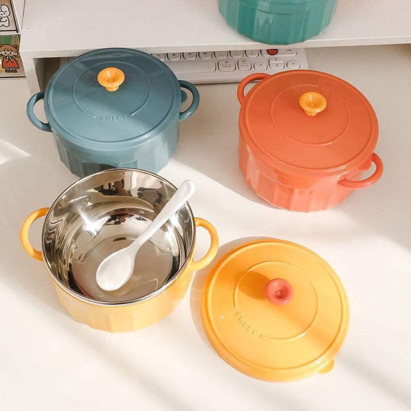 Ca Nấu Mì Inox 304 Giữ Nhiệt Tốt Có Nắp Đậy Màu Sắc Dễ Thương, Nồi Nấu Lẩu Mini Có Tay Cầm Chống Nóng Cao Cấp