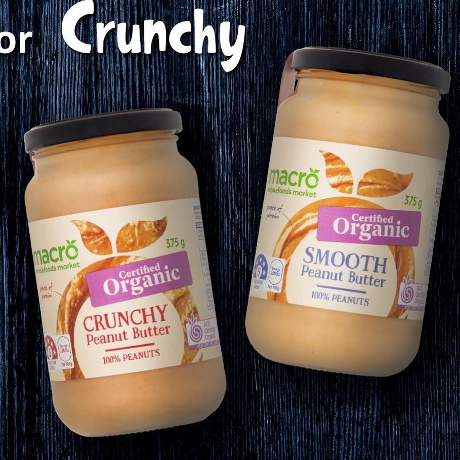 Bơ đậu phộng hữu cơ Macro nhập khẩu Úc -Organic Peanut Butter hũ 375g