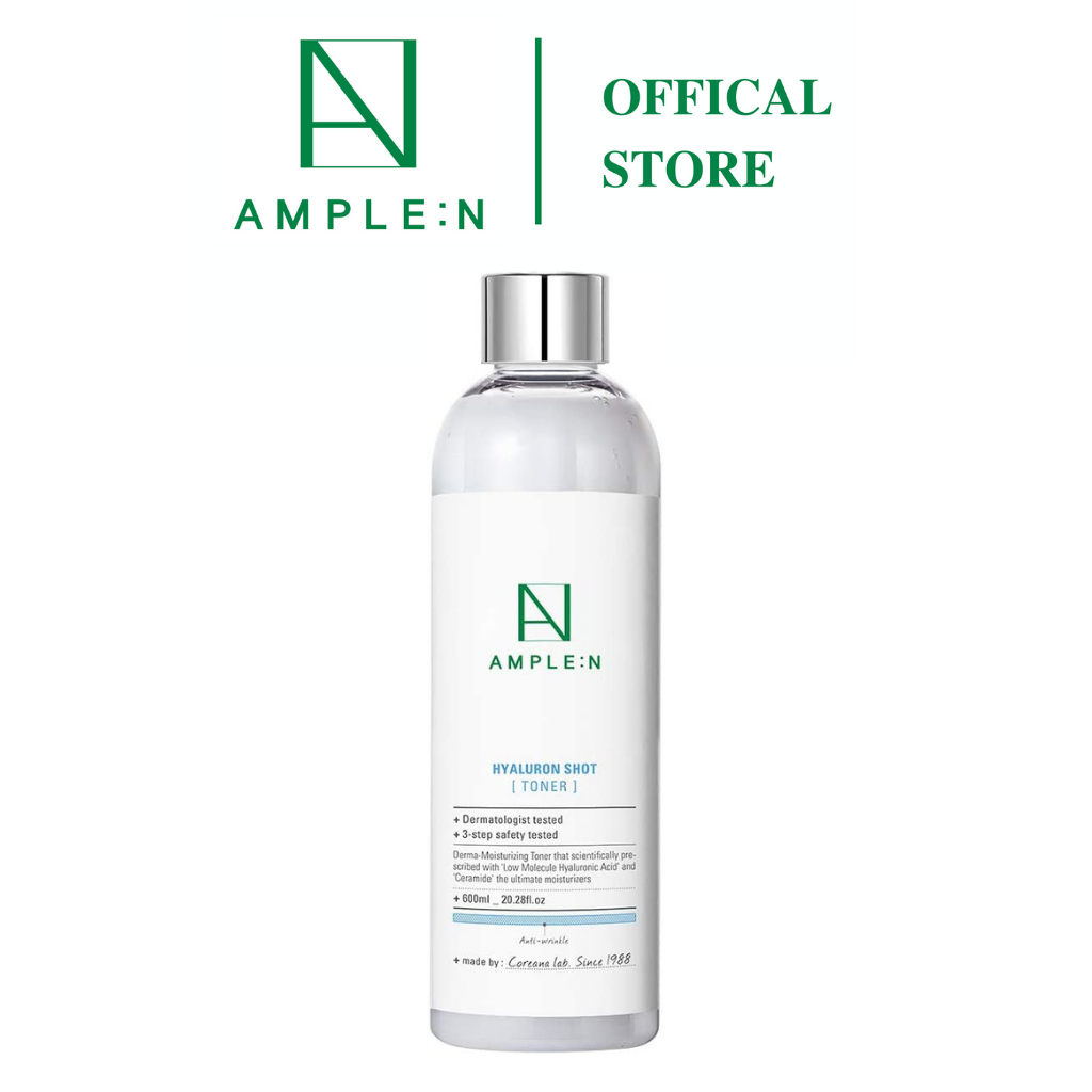 Nước hoa hồng cấp ẩm chuyên sâu Ample:N Hyaluron Shot Toner Big 600ml