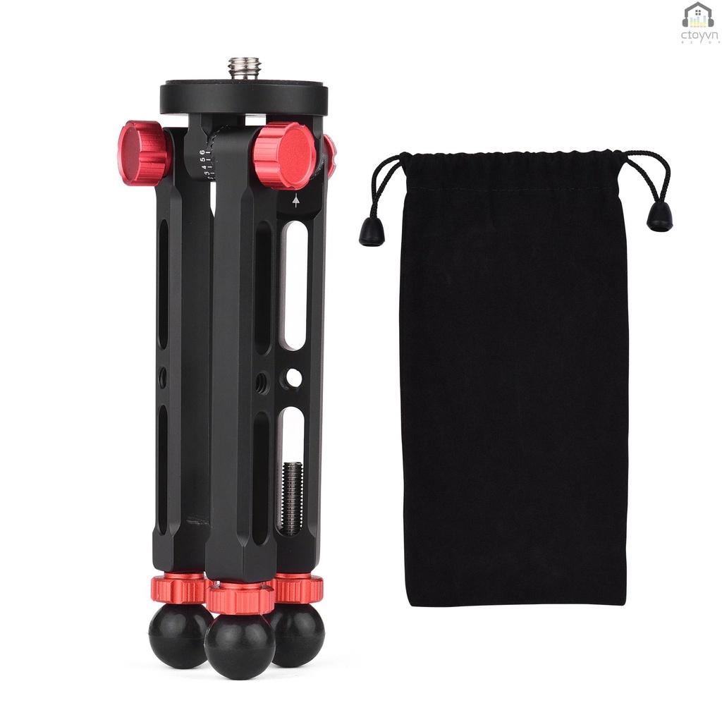 Giá đỡ ba chân mini bằng hợp kim nhôm để bàn có thể điều chỉnh 6 độ cao cho quay video Max 11lbs