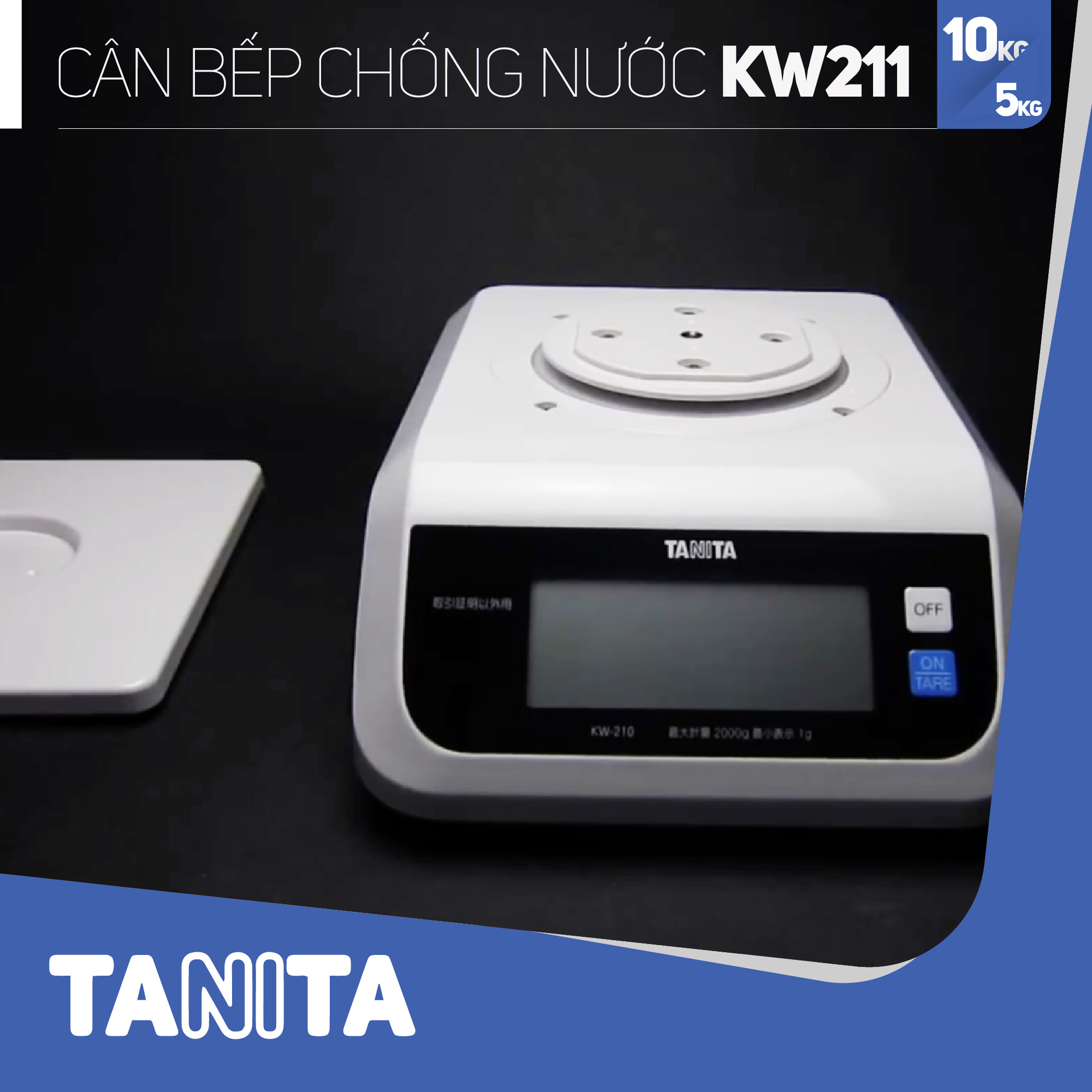 Cân tiểu ly điện tử nhà bếp chống nước IP67 TANITA KW211,Chính hãng nhật bản (10kg-0.5g)có trừ bì,bền đẹp,chính xác,sử dụng làm bánh,cân tổ yến,cân hải sản và y học,tặng kèm pin