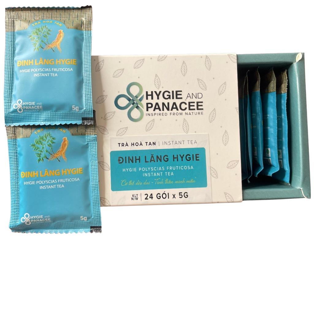 Trà Đinh Lăng - Trà hòa tan Hygie&Panacee Hộp 24 gói 24 lần pha - Ngủ ngon, lợi sữa, giảm chứng hay quên, khỏe gân cốt