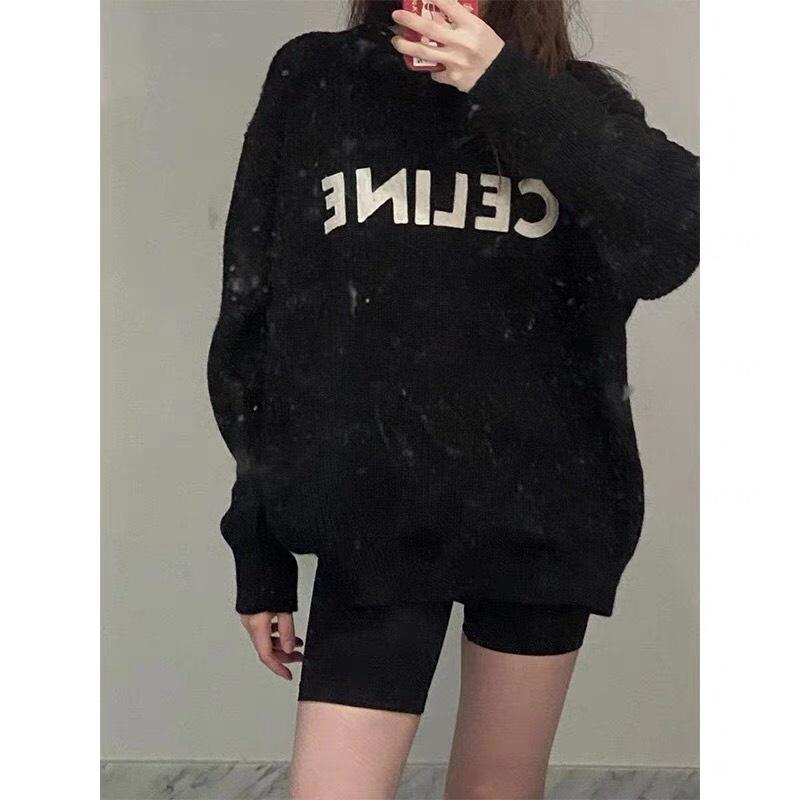 ✸℗Áo len ️ FREE SHIP CELTNE nữ đen siêu HOT , dáng rộng hàng thiết kế cao cấp dày dặn sang trọng cá tính