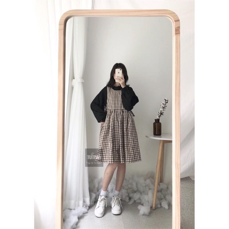 VÁY 3 LỖ CARO RÚT EO