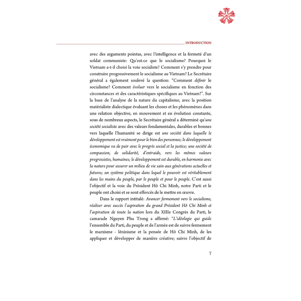 (BẢN TIẾNG PHÁP) Một số vấn đề lý luận và thực tiễn về chủ nghĩa xã hội và con đường đi lên chủ nghĩa xã hội ở Việt Nam