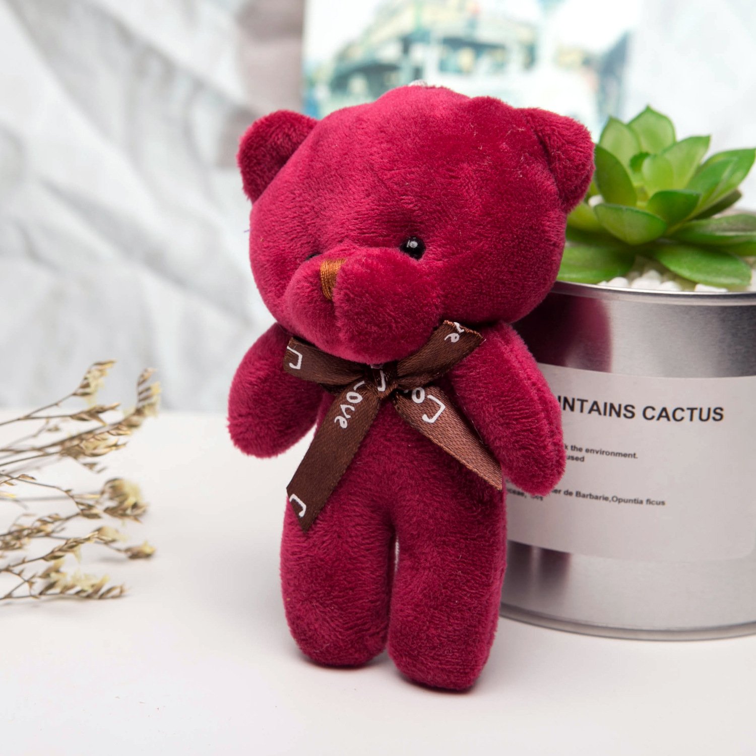 Móc khóa gấu Teddy nhồi bông dễ thương - màu ngẫu nhiên