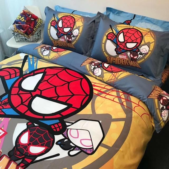Set Cotton 3D Disney Hàng Nhập Khẩu Cao Cấp 4 Món Mẫu Người Nhện Vàng 1