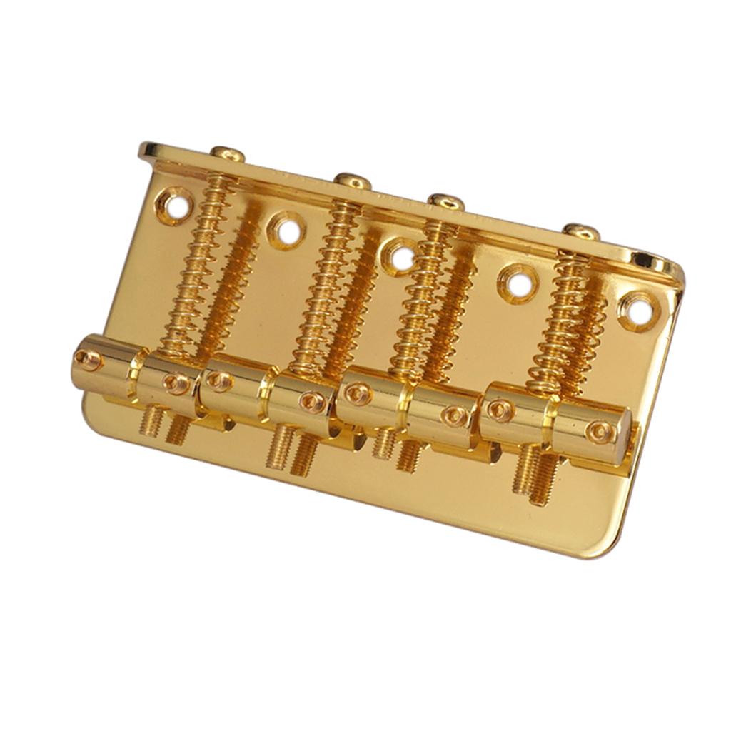 Electric Bass Guitar Bridge Assembly with Wrench Screws for 4 String Bass