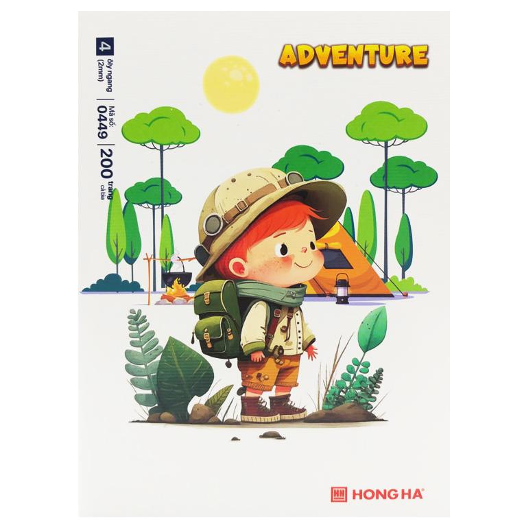 Tập Class Adventure - 4 Ô Ly - 200 Trang 80gsm - Hồng Hà 0449 (Mẫu Bìa Giao Ngẫu Nhiên)
