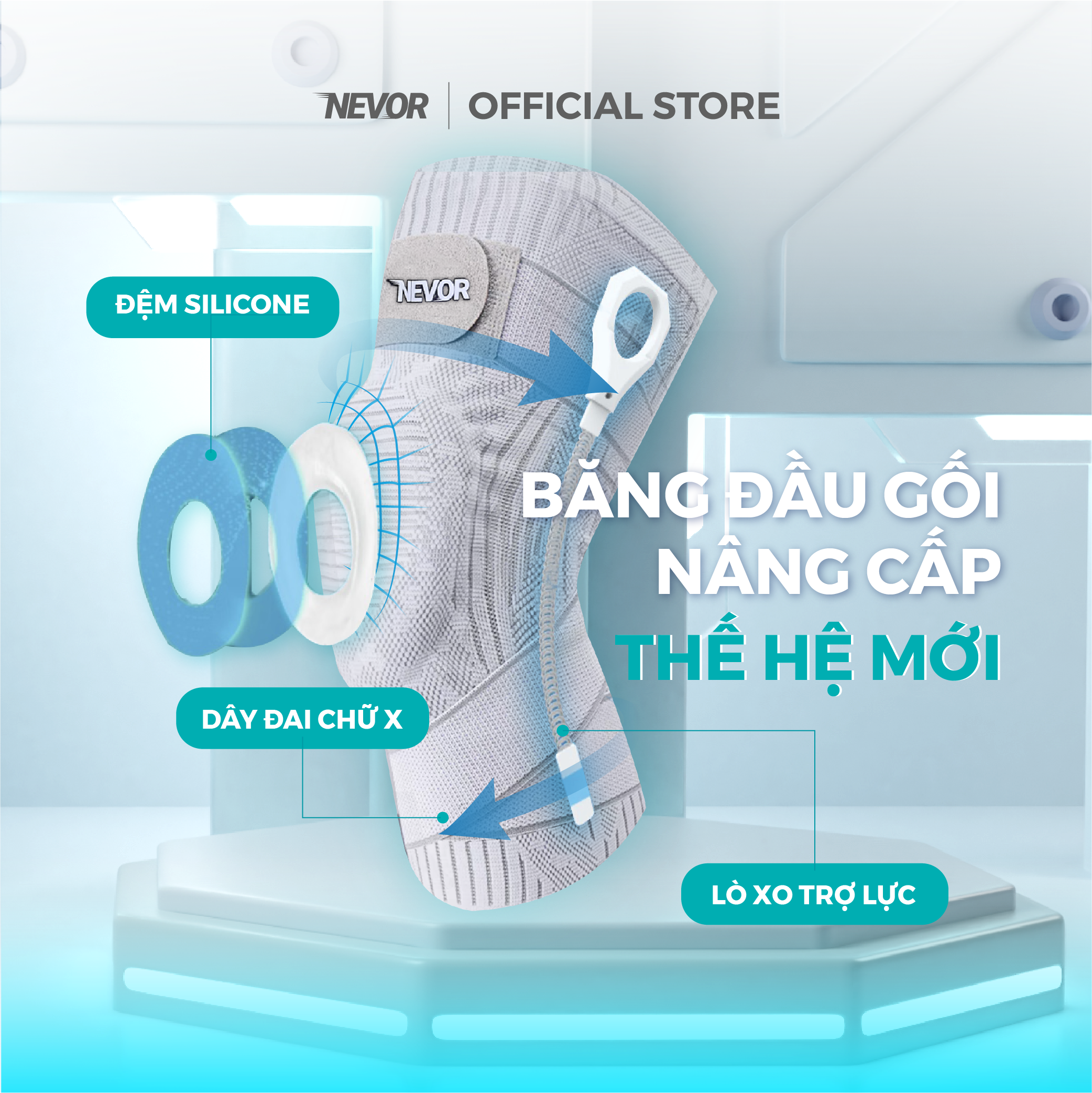 Bó Gối Thể Thao Nevor BDG13 Có Dây Đai Điều Chỉnh, Giúp Hỗ Trợ, Bảo Vệ Và Phòng Ngừa Chấn Thương Khi Đá Bóng, Tập Gym...