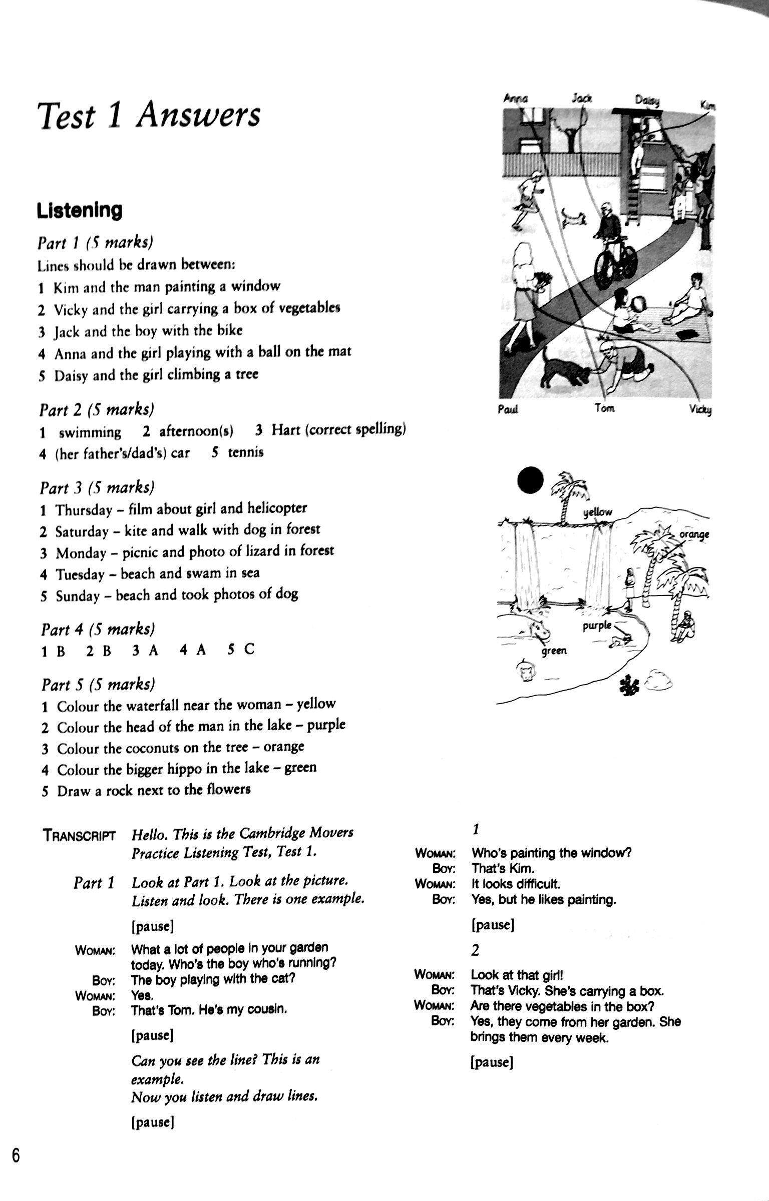 Cambridge Young Learners English Tests 7 Movers Answer Booklet