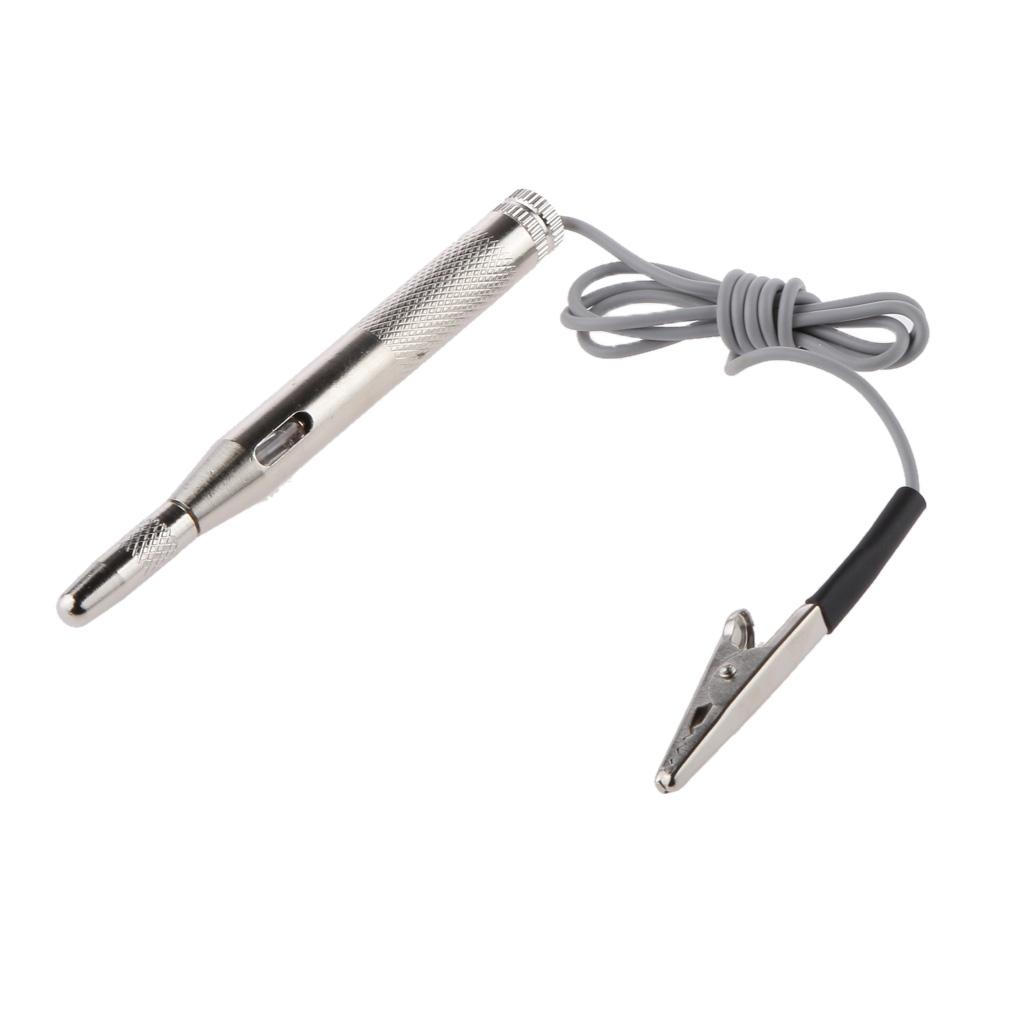 Ô Tô Bút Thử 6-24V Bút Thử Điện Thử Điện Đầu Đo Ánh Sáng Bạc