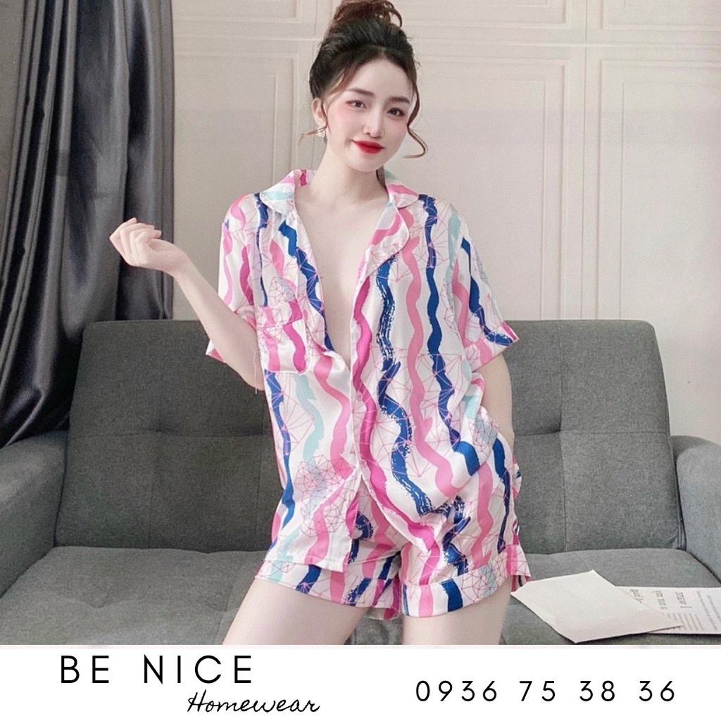 Set pijama lụa mặc nhà họa tiết mới lạ, Be Nice Homewear