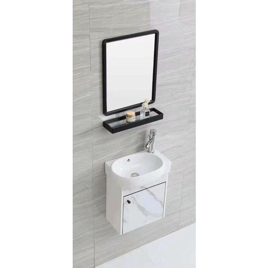 Bộ tủ lavabo treo tường 4 món Tủ + Lavabo + kệ gương + kiếng soi