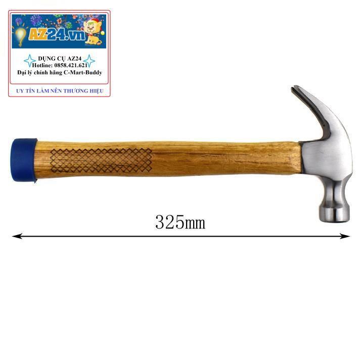 Búa nhổ đinh cán gỗ G0004 khối lượng 16oz-450g