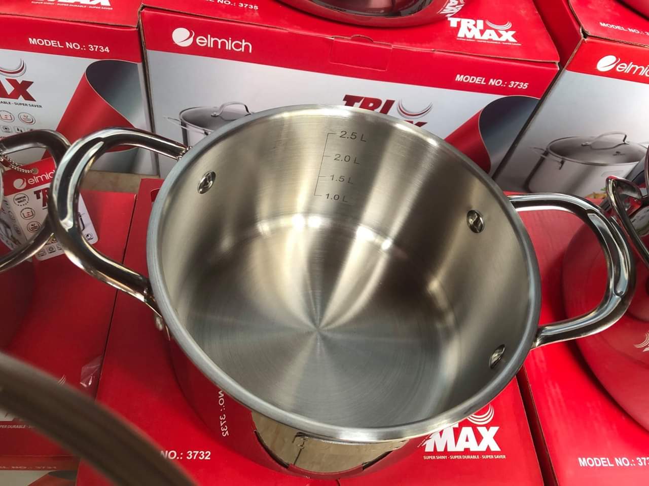 Bộ Nồi Chảo Inox 304 3 Lớp Đáy Liền Cao Cấp Elmich Trimax El3742 - 4 Chiếc Size 18cm, 20cm, 26cm và Chảo 26cm