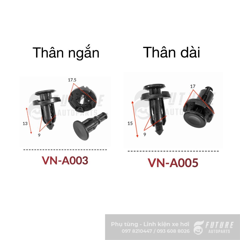 Vít nở, chốt nở nhựa 9mm bắt cản và chắn bùn dòng xe Honda, Mitsubishi, Toyota,...