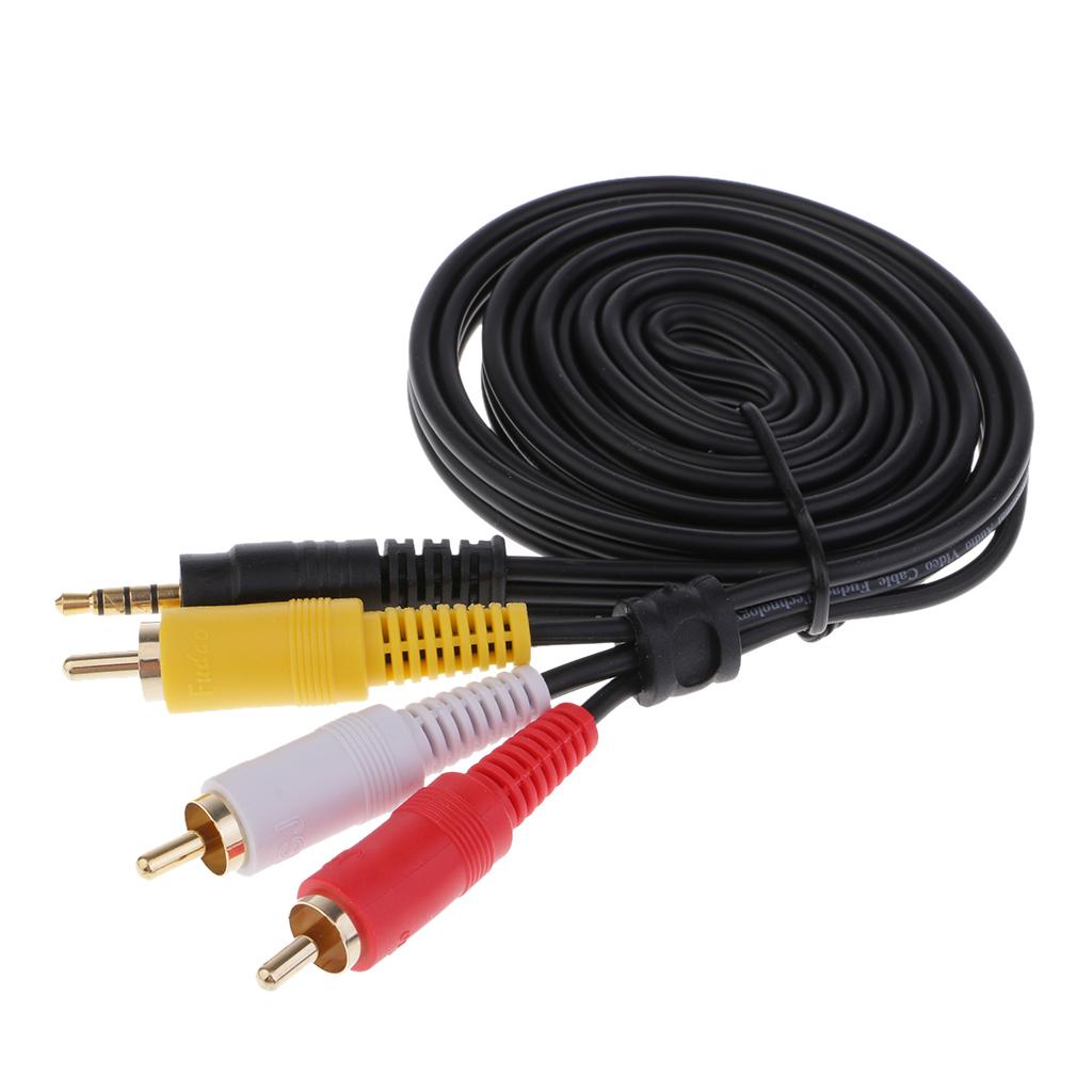 3.5mm Male To 3-RCA Male Adapter Audio Stereo Extension Splitter Cable