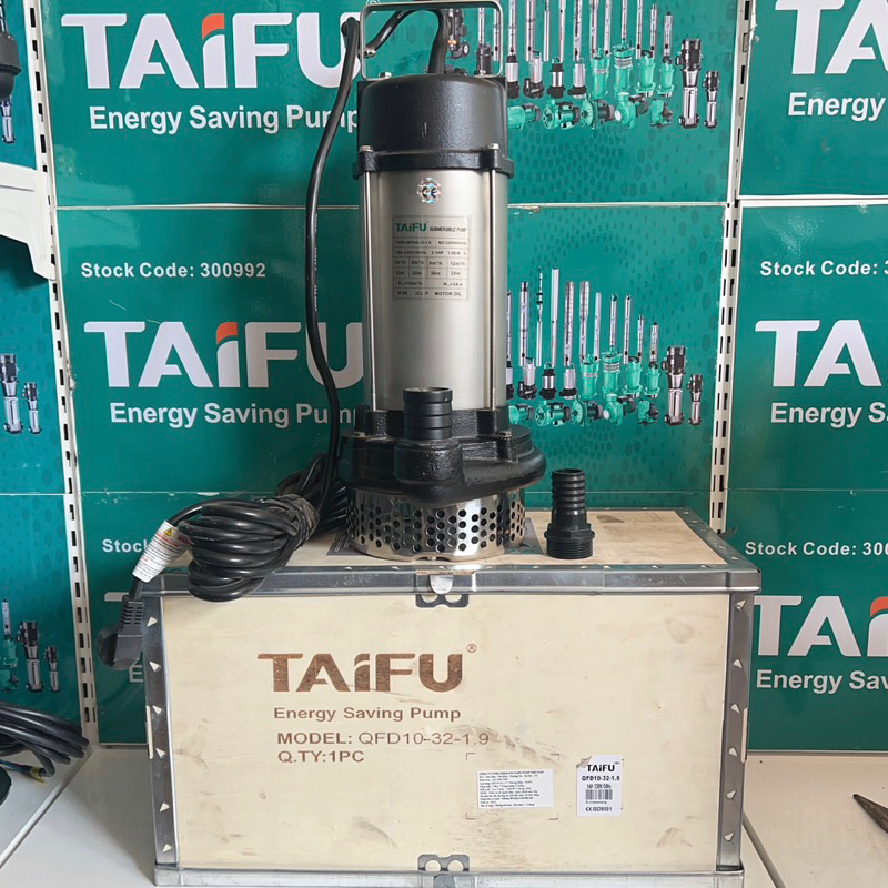 Máy bơm chìm đẩy cao 1.9Kw Thân INOX 304 TAIFU QFD10-32-1.9 - Bảo hành 1 năm
