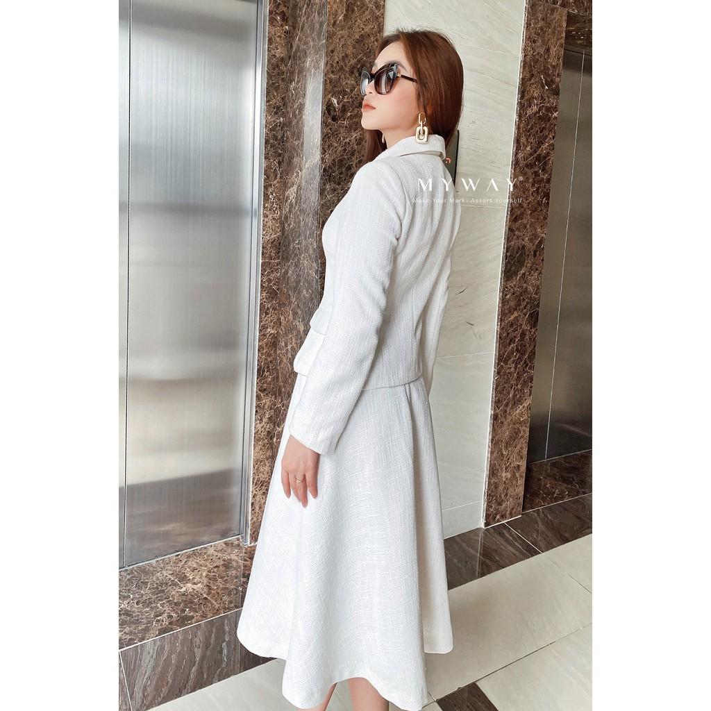 Áo Vest Nữ My Way Trắng Chiết Eo Sang Trọng 6mv0206
