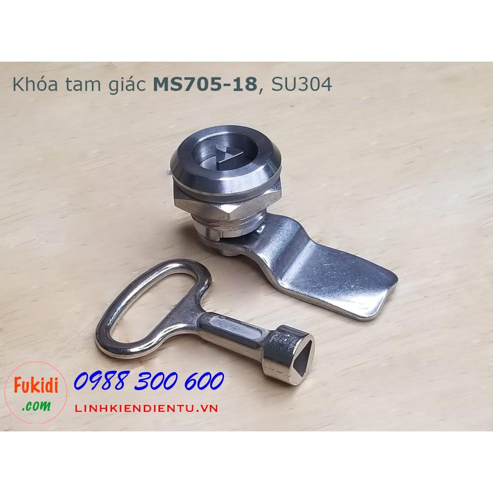 Khóa tủ điện MS705-18 chất liệu SU304 khóa tam giác, vuông và chữ S