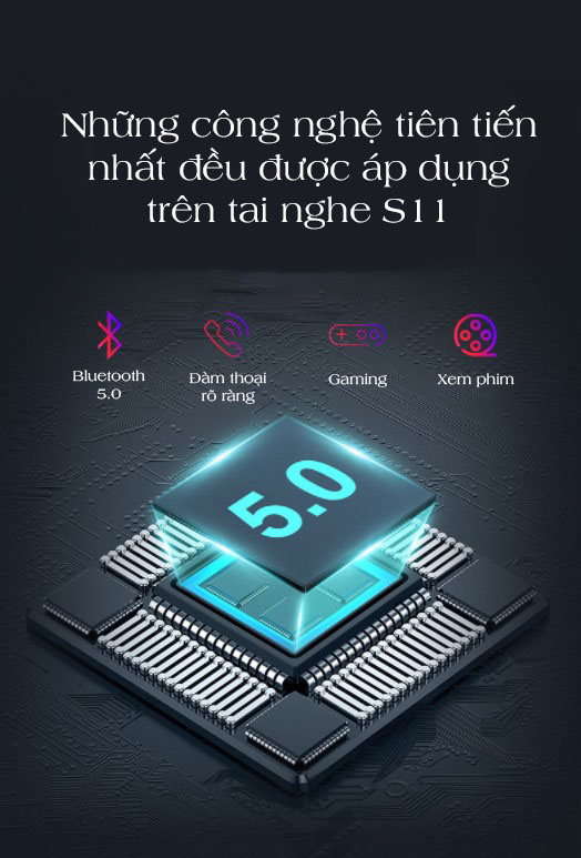 Tai nghe Bluetooth Không Dây Nhét Tai s11 chơi game, nghe nhạc KIÊM PIN SẠC DỰ PHÒNG dung lượng cao - K1234