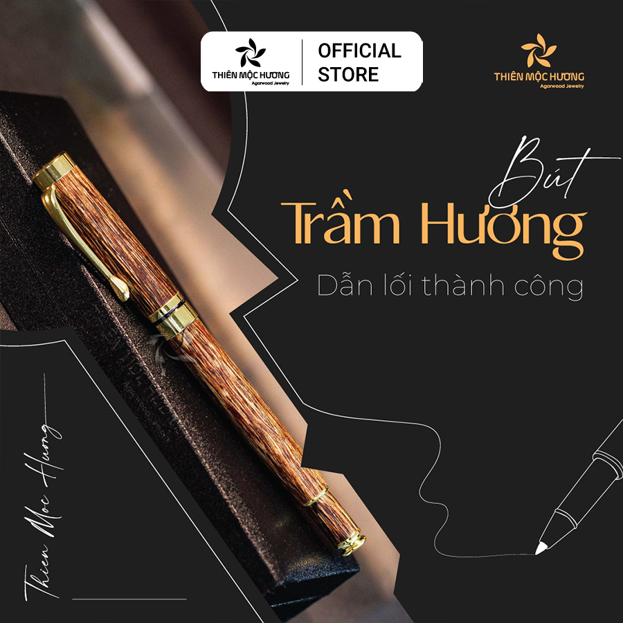 Bút Trầm Hương - Cao cấp, sang trọng - Quà tặng doanh nhân - Trầm Hương tự nhiên - Thiên Mộc Hương