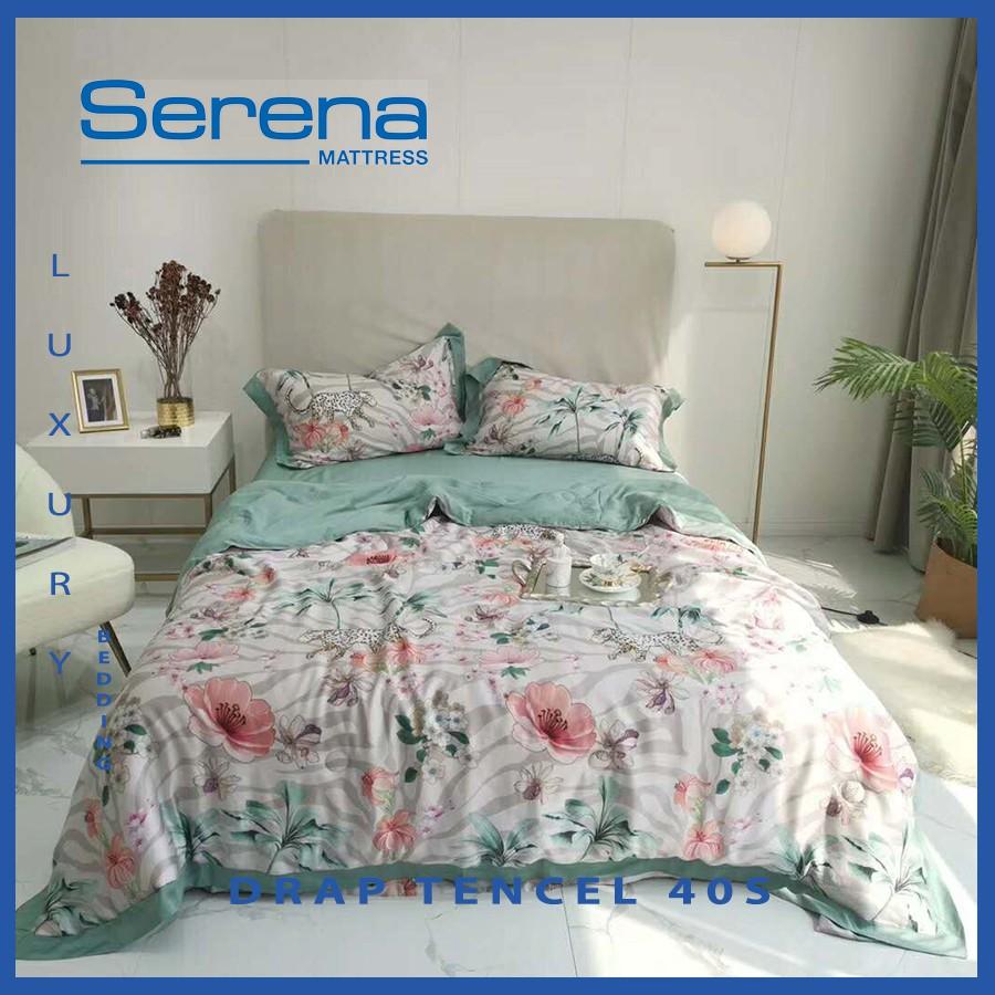 Bộ chăn ga gối Drap Tencel 40s Serena Cao Cấp Phong Cách Hàn Quốc 5 món chăn ga gối chần bông – Hệ Thống Nệm