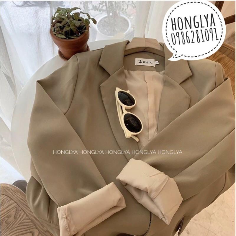 Áo vest 2 lớp phong cách Ulzzang - Blazer màu nâu tây 2 lớp sang chảnh