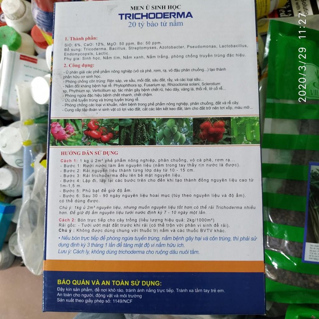 Hộp 1kg Men ủ sinh học Trichoderma 20 tỷ bào tử nấm bổ sung vi sinh vật cho đất, phân giải rác hữu cơ