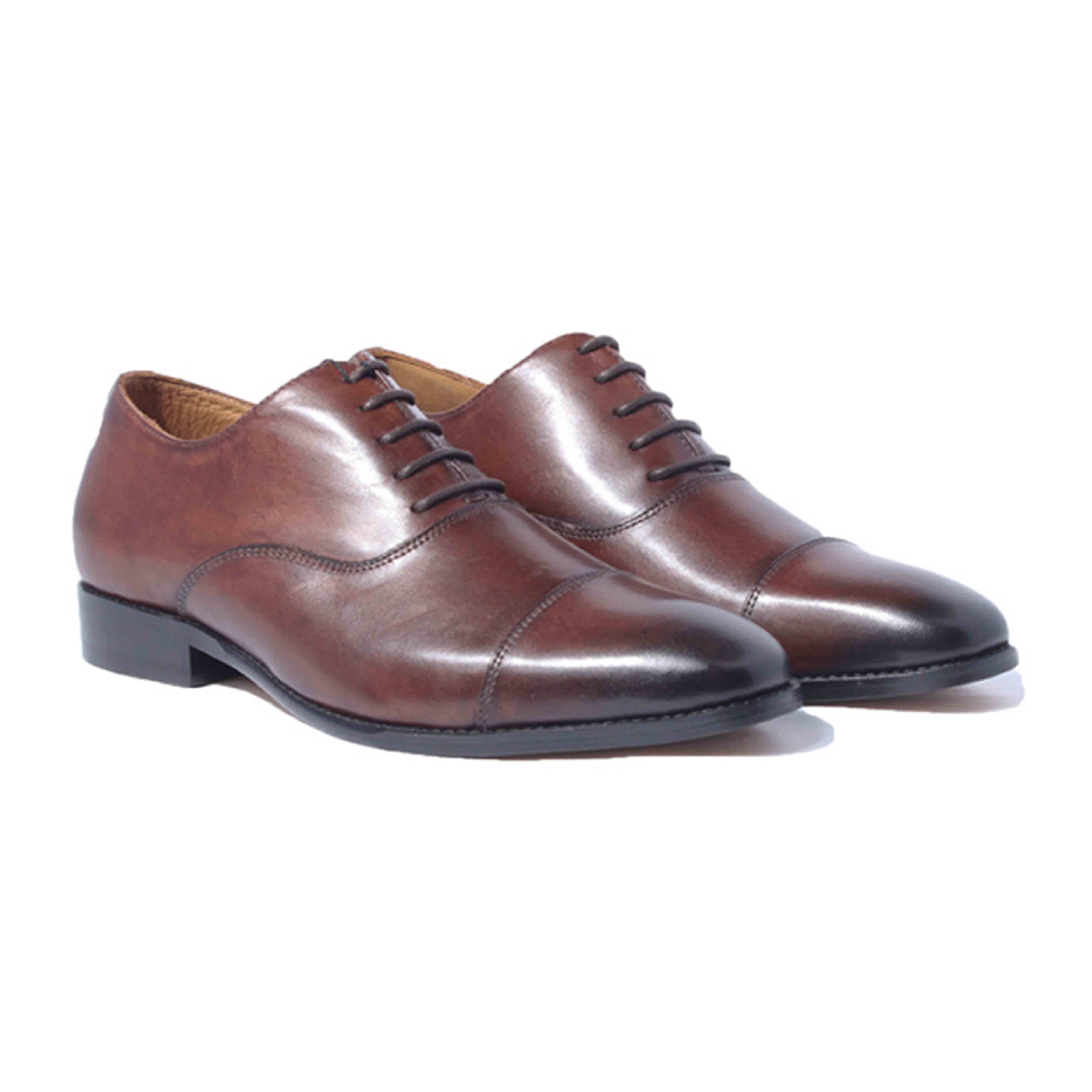 Giày Tây Nam Công Sở Banuli Da Bê Italian Dây Buộc Cap Toe Oxford H1CO2 (Da Veg Itali Mềm Dẻo, Đế Siêu nhẹ, Bảo Hành Trọn Đời)