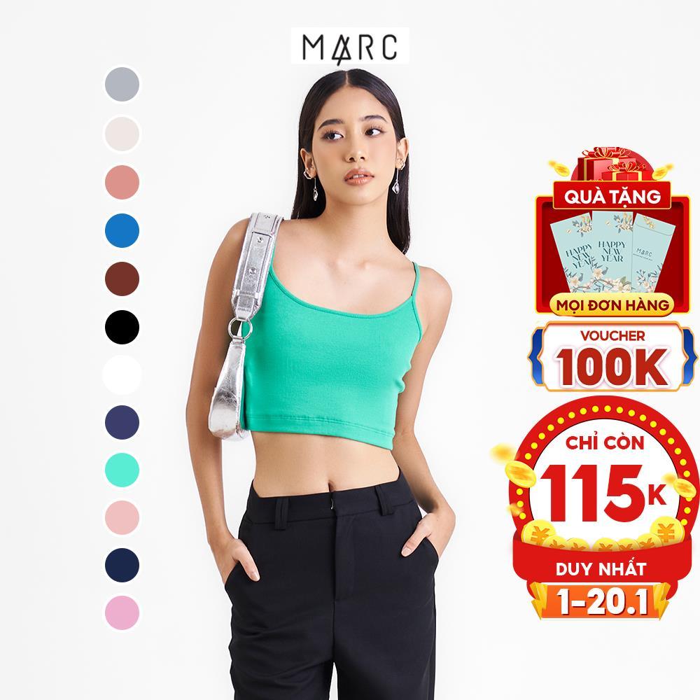 Áo thun nữ MARC FASHION thun gân 2 dây crop mềm mịn co giãn có dây điều chỉnh CBVH110221