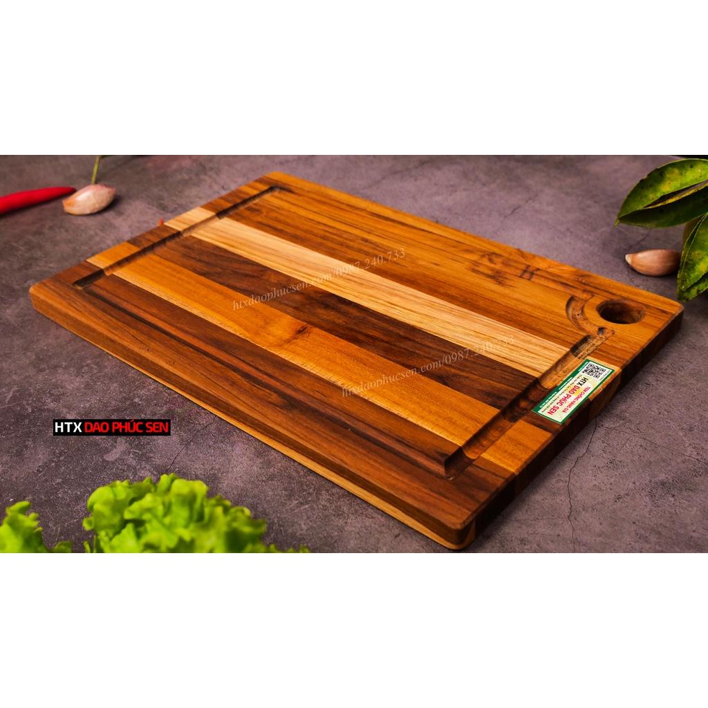 Thớt Gỗ Teak Cao Cấp - Cắt Thái, Trang Trí - 30,5x20,5x1,4cm - CNRL01 | HTX DAO PHÚC SEN