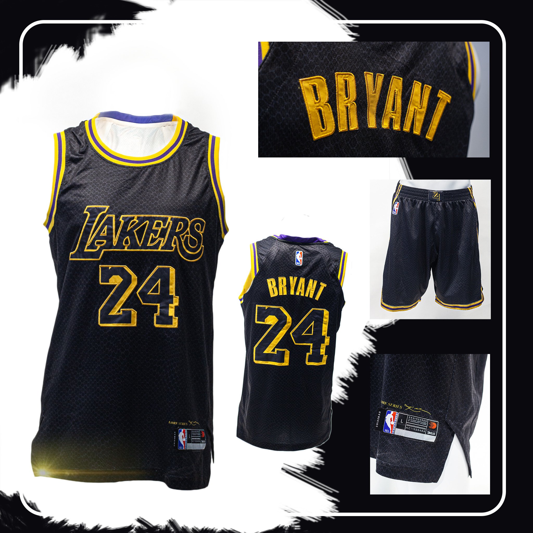 Bộ quần áo NBA Jersey Los Angeles Lakers - Kobe Đen