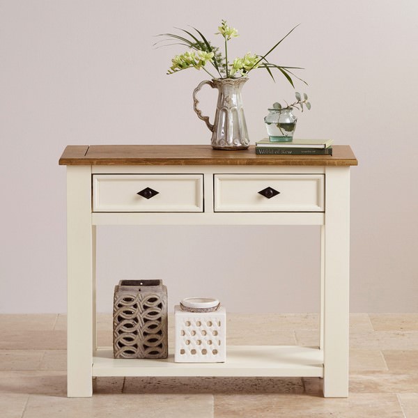 Bàn console 2 ngăn kéo Shutter gỗ sồi