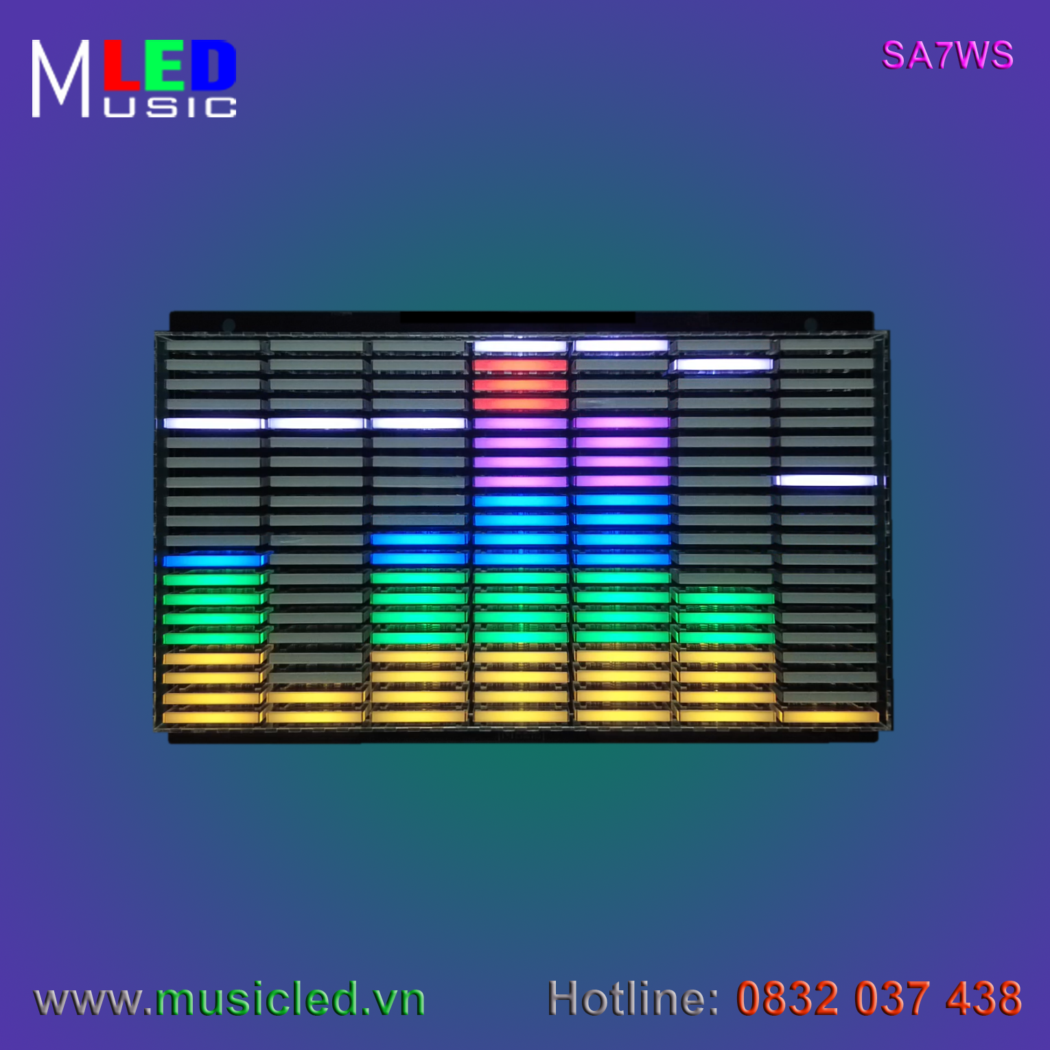 Dàn đèn Music LED nháy theo tần số nhạc 7 cột treo tường