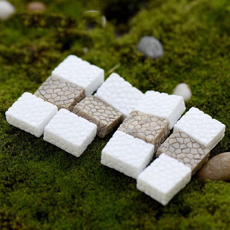 Mô hình tiểu cảnh ️ Viên gạch giả làm lối đi tiểu cảnh, sân vườn, terrarium, sen đá