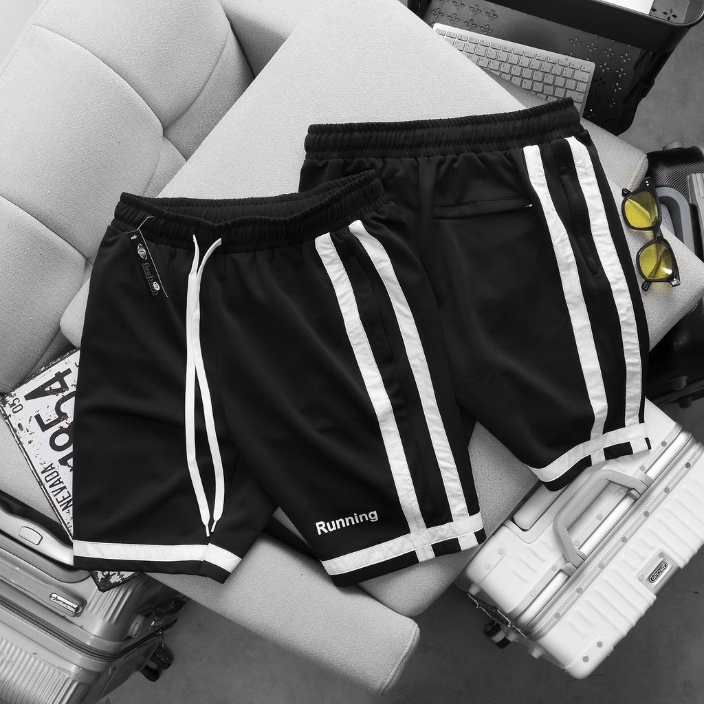 Quần short thun nam bigsize 80 - 130kg - 2 viền running