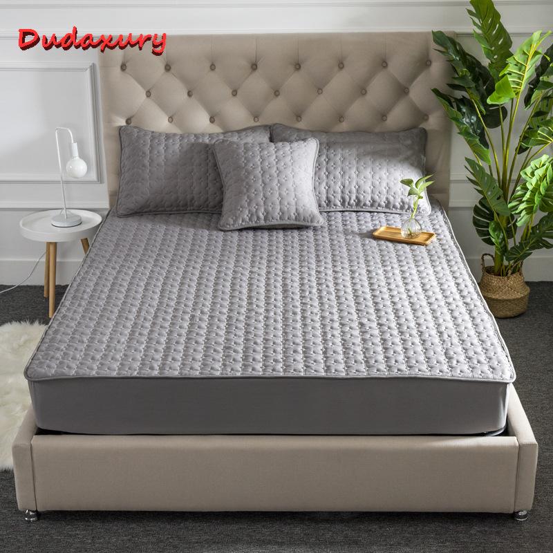 Dudaxury Đồng Màu Mền Chần Gòn Bọc Nệm Trang Bị Tấm Phong Cách Trải Giường Hoàng Hậu Vua Thoáng Khí Kháng Khuẩn Bọc Nệm