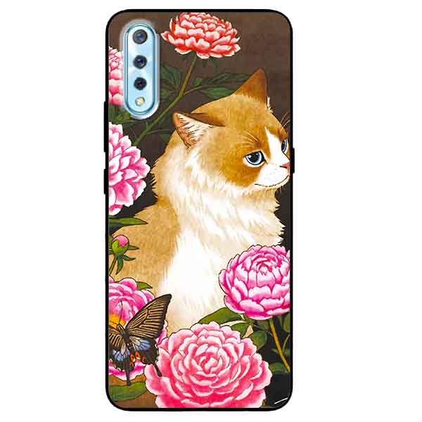 Ốp lưng in cho Vivo S1 Mẫu Mèo Và Hoa