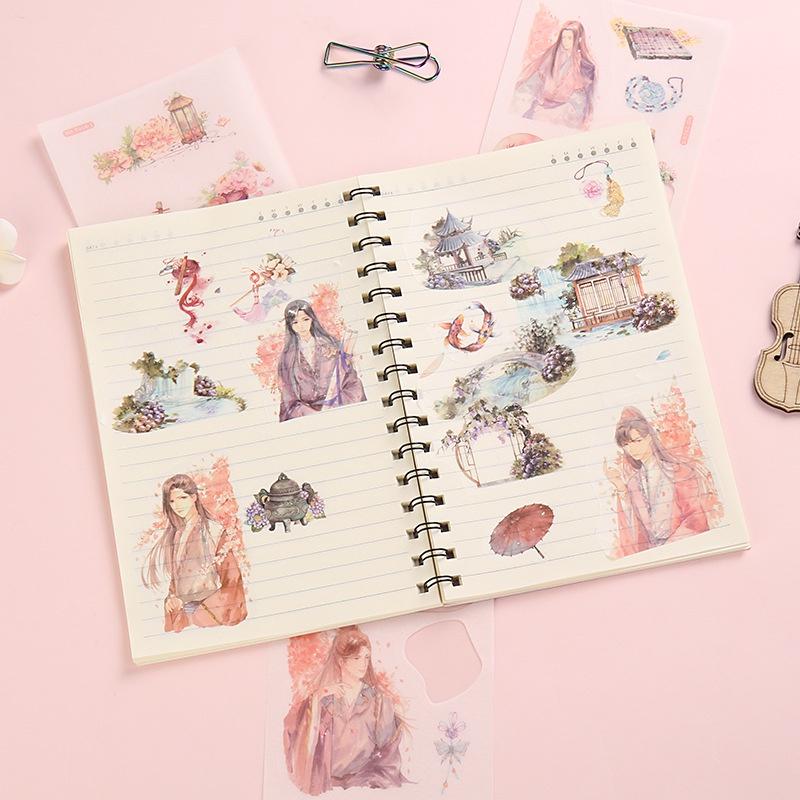 Stickers Dễ Thương 20 Chủ Đề Khác Nhau Sticker Cute Hình Dán Cổ Trang Phong Cảnh Đồ Ăn Vintage Trang Trí Sổ Tay